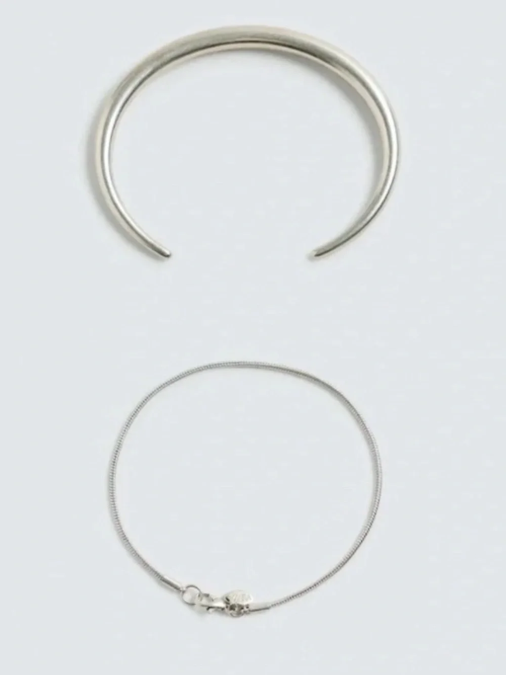 NWT Zara 2 Pack Silver Plated Metal Bracelets